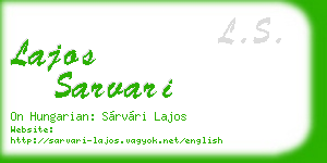 lajos sarvari business card